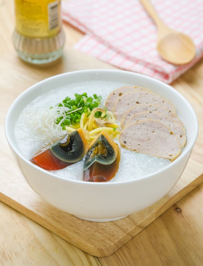Traditional Chinese Porridge Rice Gruel in Bowl, Congee Stock Image ...