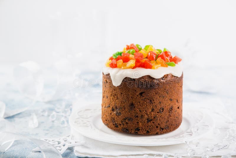 Traditional Christmas Fruit Cake on Dark Background Stock Image - Image of  eating, pudding: 175632527