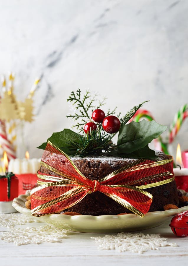 Traditional Christmas Fruit Pudding Stock Photo Image of gourmet