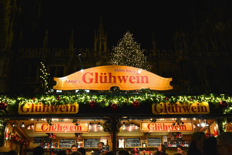 Traditional Christmas market on Marienplatz in Munich, Germany