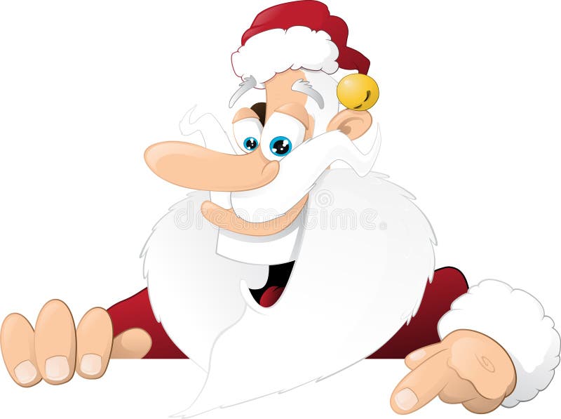 Traditional Christmas Santa holding a Placard vector illustration