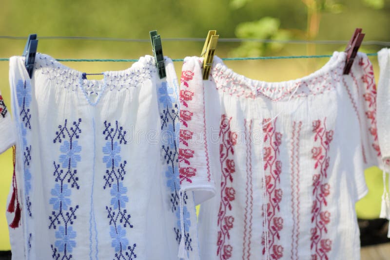 Traditional clothing hanging