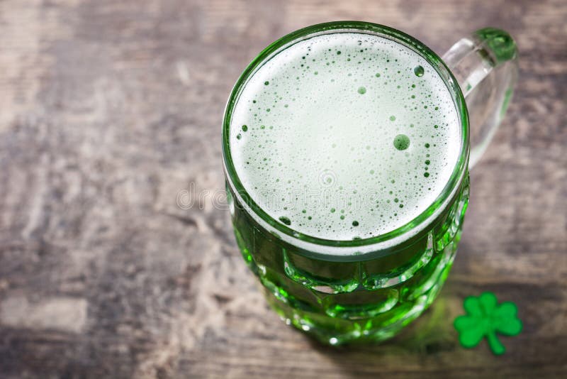Traditional cold green beer on wooden background for Saint Patrick`s Day. Copyspace. Day copyspace stock images, royalty-free photos and pictures