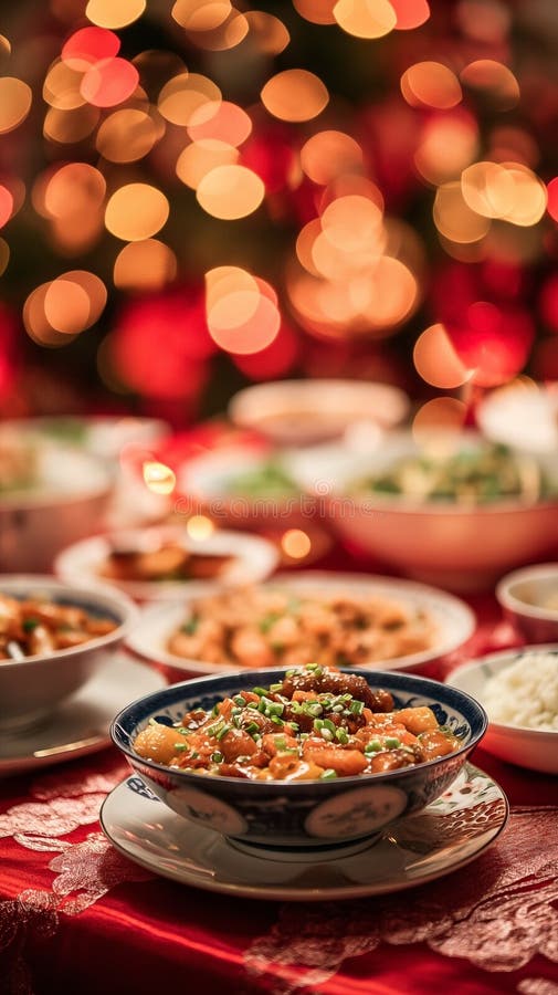 a traditional Chinese New Year table setup, include dishes like whole fish for prosperity, dumplings for wealth, noodles for longevity, and sticky rice cakes for a sweet year ahead. Decorate the table with red tablecloths and dishes, as red symbolizes good luck in Chinese culture. Add fresh fruits like oranges and tangerines for their symbolism of prosperity and good fortune. Serve tea instead of water, as it is a sign of respect. a traditional Chinese New Year table setup, include dishes like whole fish for prosperity, dumplings for wealth, noodles for longevity, and sticky rice cakes for a sweet year ahead. Decorate the table with red tablecloths and dishes, as red symbolizes good luck in Chinese culture. Add fresh fruits like oranges and tangerines for their symbolism of prosperity and good fortune. Serve tea instead of water, as it is a sign of respect.