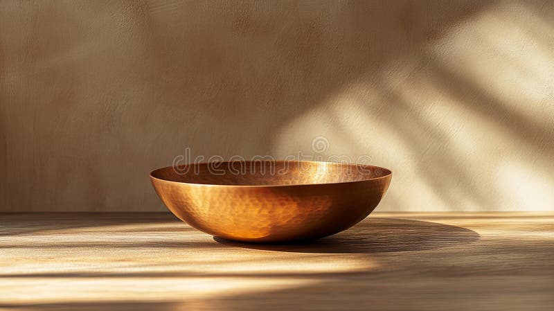 Traditional Copper Bowl cu Veg Momos pe masă din lemn royalty free stock image