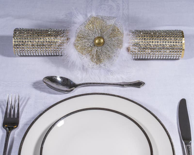 Traditional Cracker and Table Setting royalty free stock image