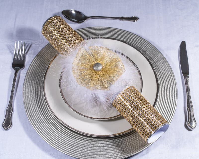 Traditional Cracker and Table Setting stock photography
