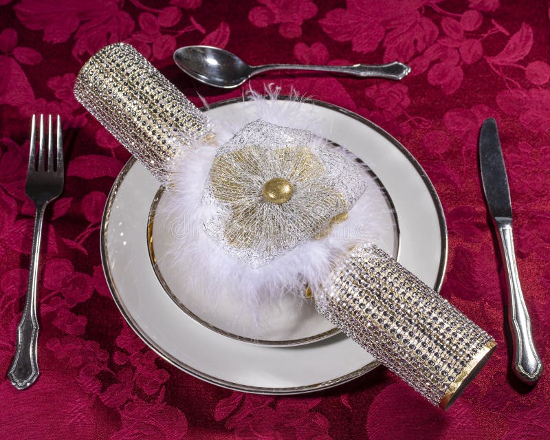 Traditional Cracker and Table Setting royalty free stock photo