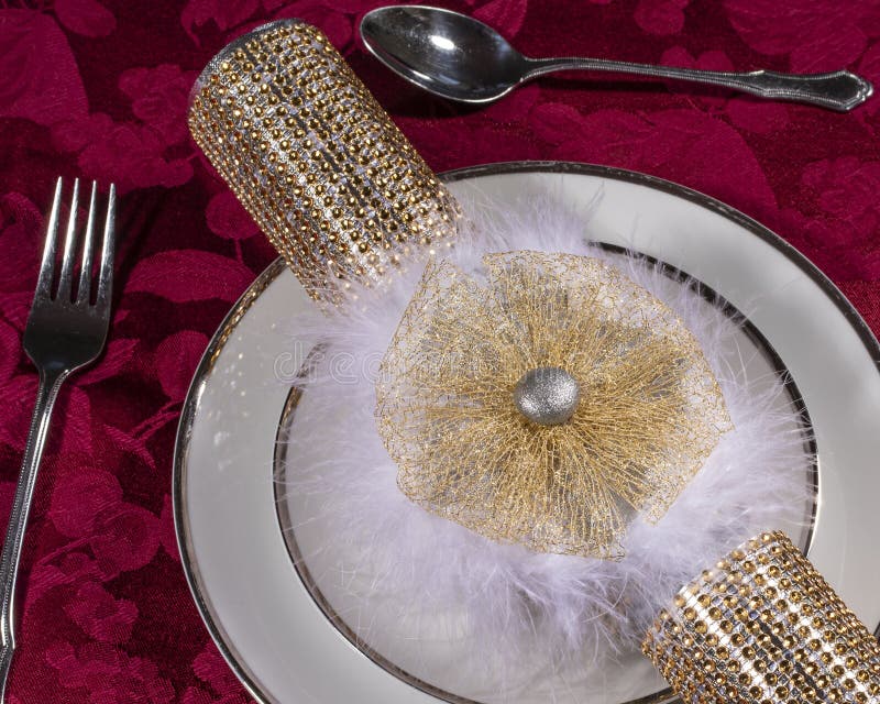 Traditional Cracker and Table Setting stock images
