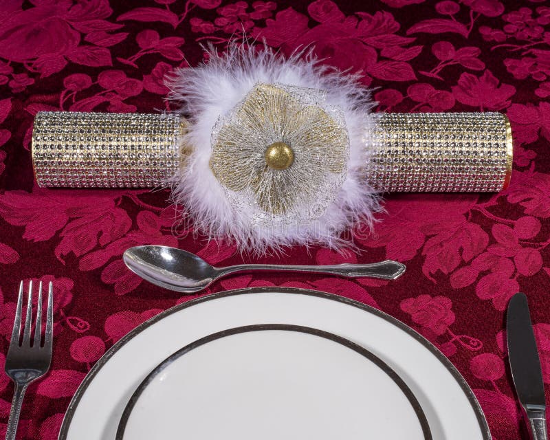 Traditional Cracker and Table Setting stock photos