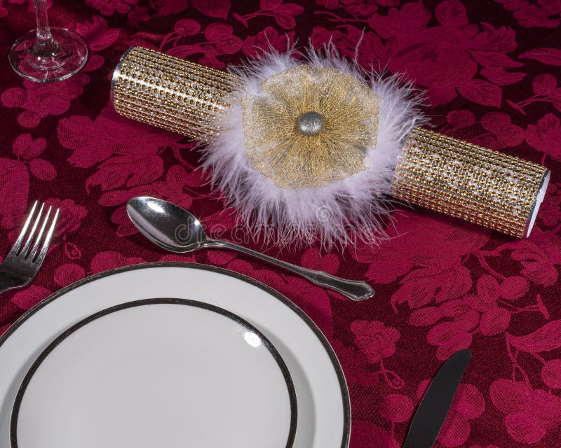 Traditional Cracker and Table Setting royalty free stock image