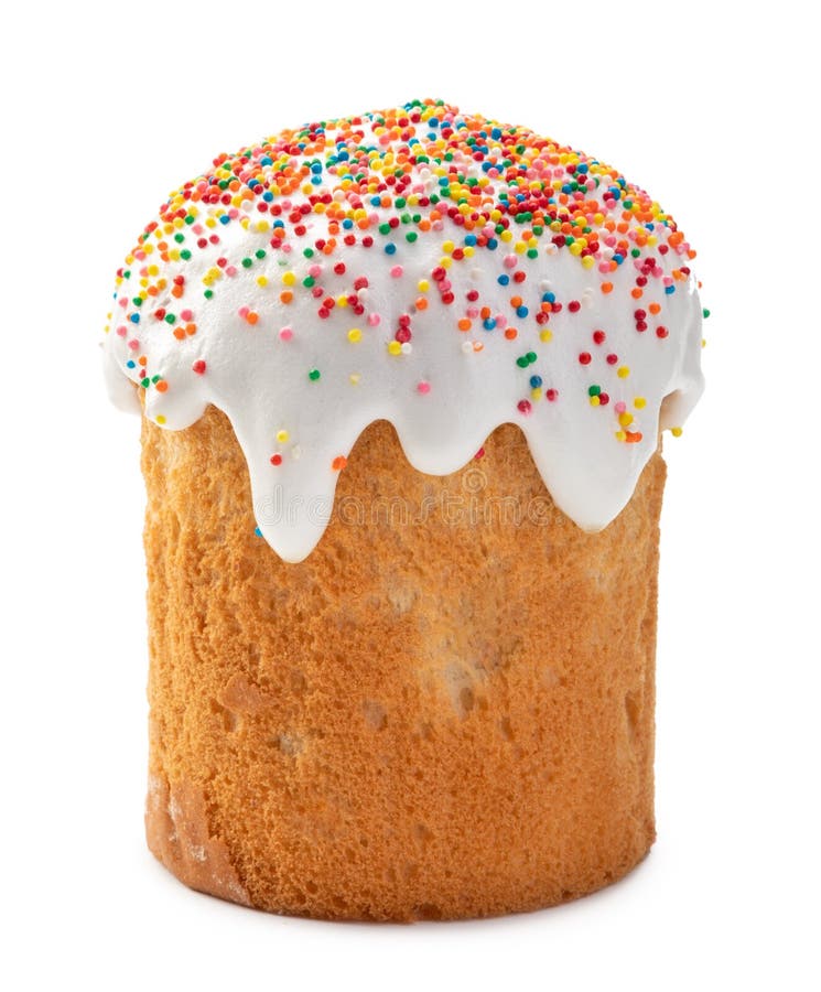 Traditional decorated easter cake isolated on white background stock photography