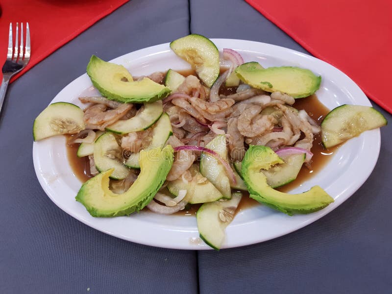 Traditional Dish Called Aguachile Made with Shrimp with Lemon and Spice  Stock Photo - Image of cucumber, avocado: 180212974