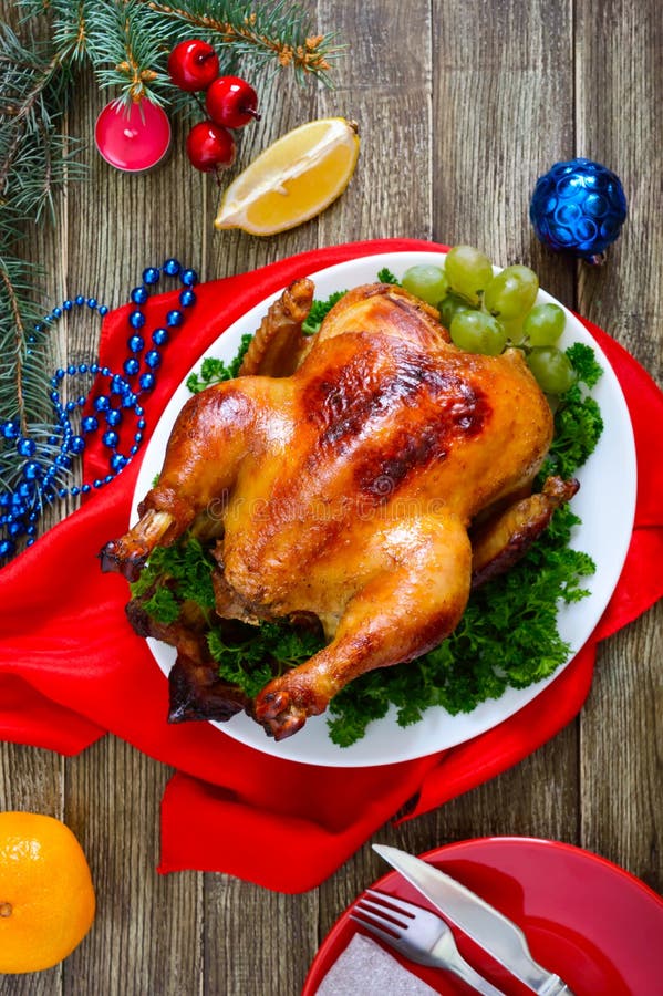 Traditional Dish Turkey on the Holiday Table. Festive Dinner for ...
