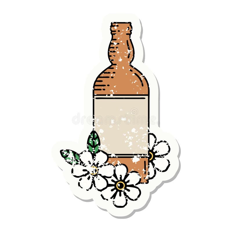 alcohol bottle tattoo 11146503 Vector Art at Vecteezy