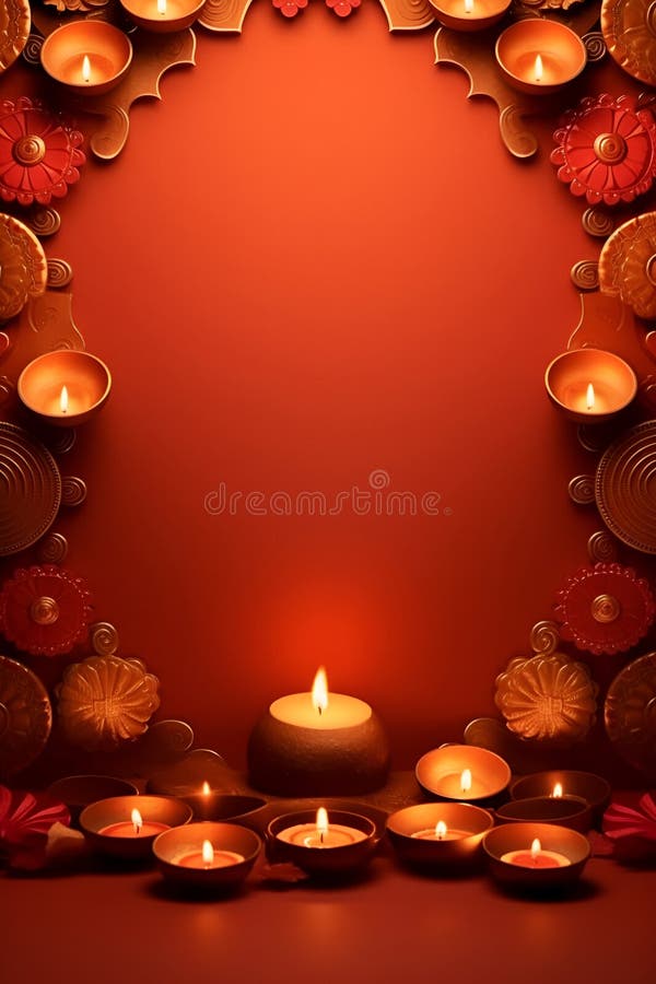 A Traditional Diwali Greeting Card with Space for Your Text Stock