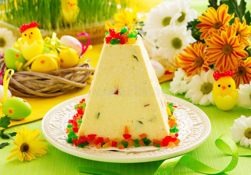 Traditional Easter dessert made from cottage cheese royalty free stock image Traditional Easter dessert made from cottage cheese royalty free stock image