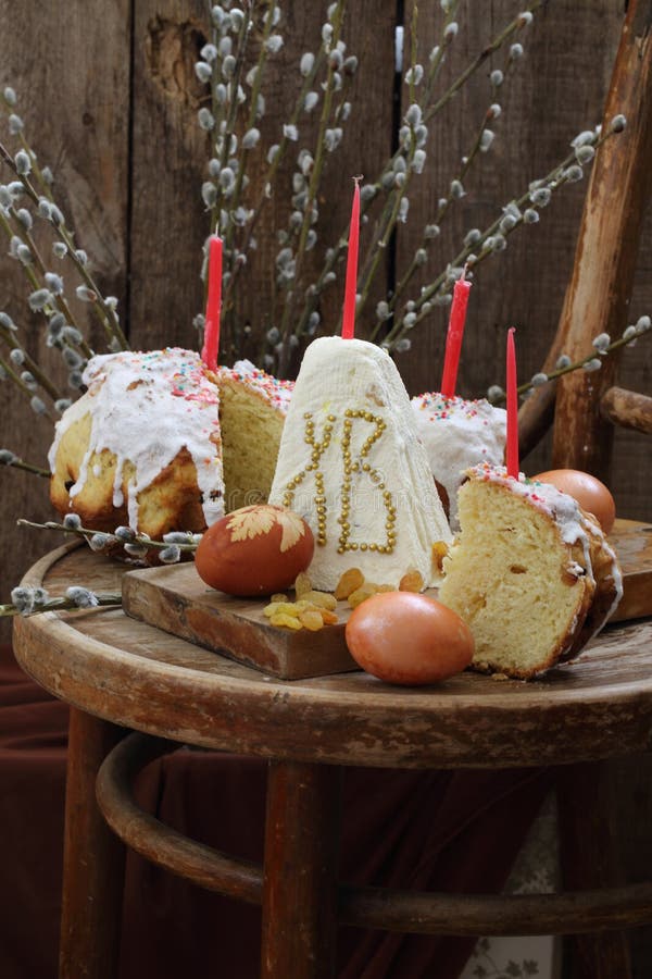 A Traditional Easter Dessert Made from Cottage Cheese, Colored E Stock