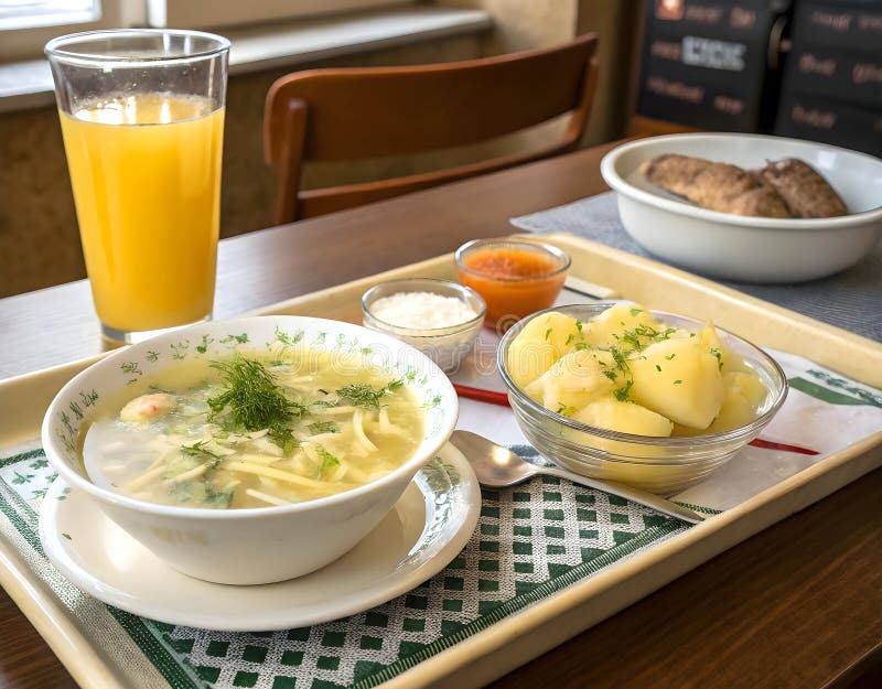 Eastern European Soup with Potatoes and Juice royalty free illustration