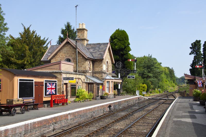 Traditional English railway station stock photography