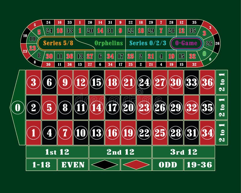 Traditional European Roulette Table Vector Illustration Stock Vector