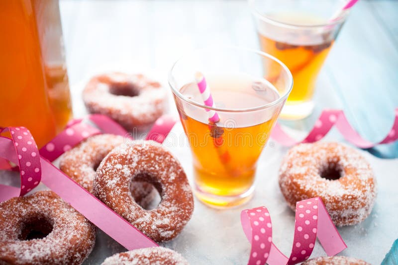 Sugar donuts and sima stock image Sugar donuts and sima stock image