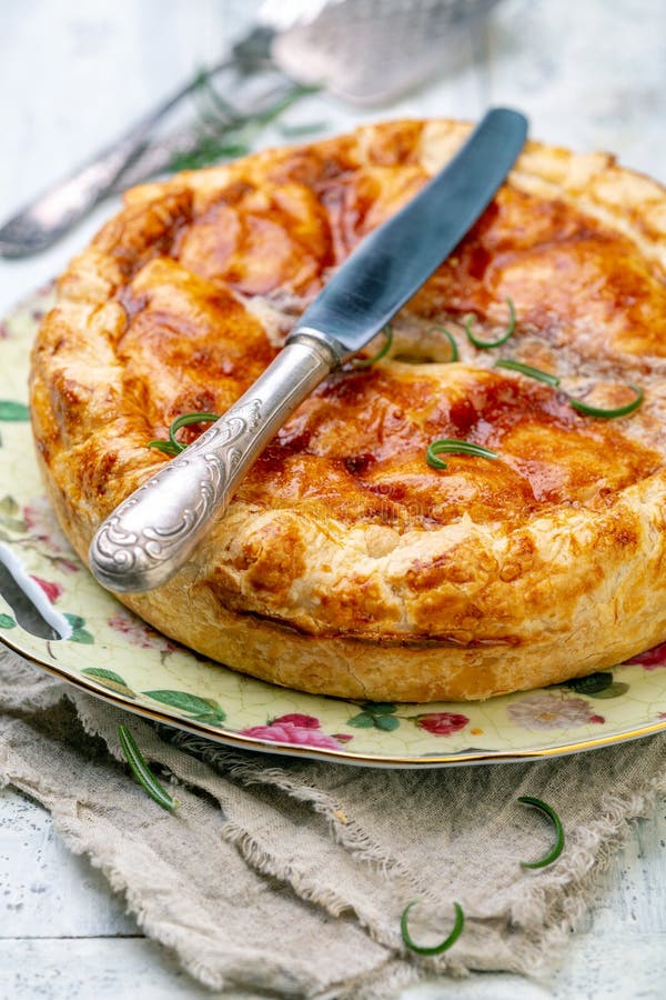 Traditional French Closed Pie with Potatoes Stock Photo - Image of ...