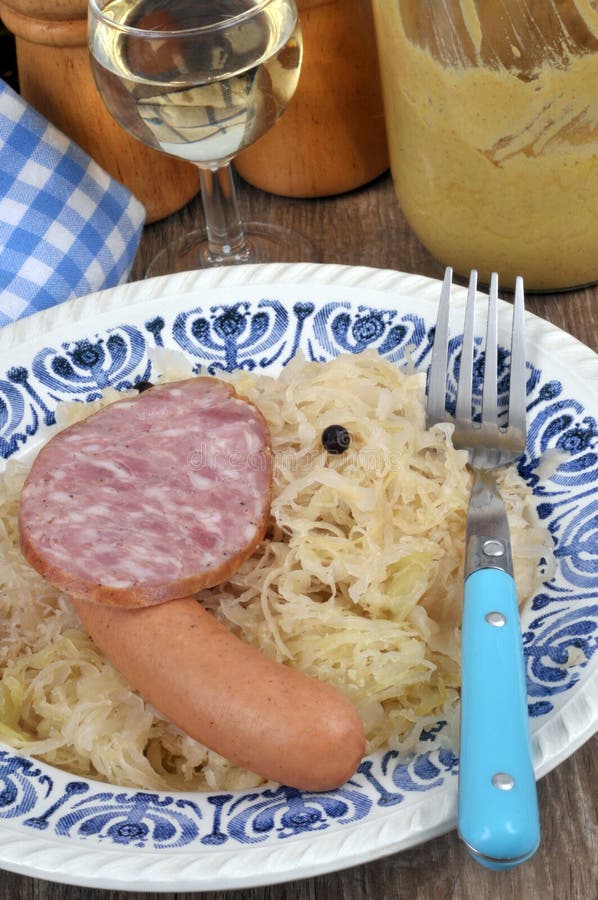 Alsatian Garnished Sauerkraut Close-up Stock Image - Image of cabbage ...