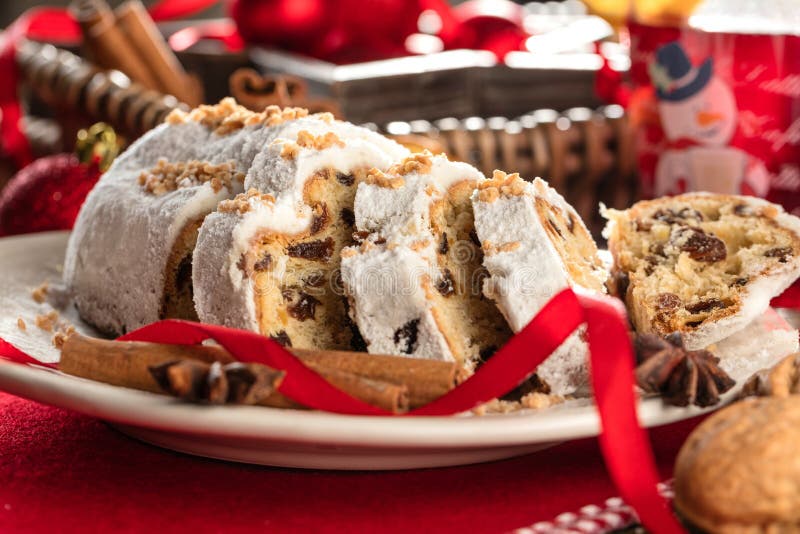 Traditional German Christmas Cake - Cranberry Stollen, Christmas Tree