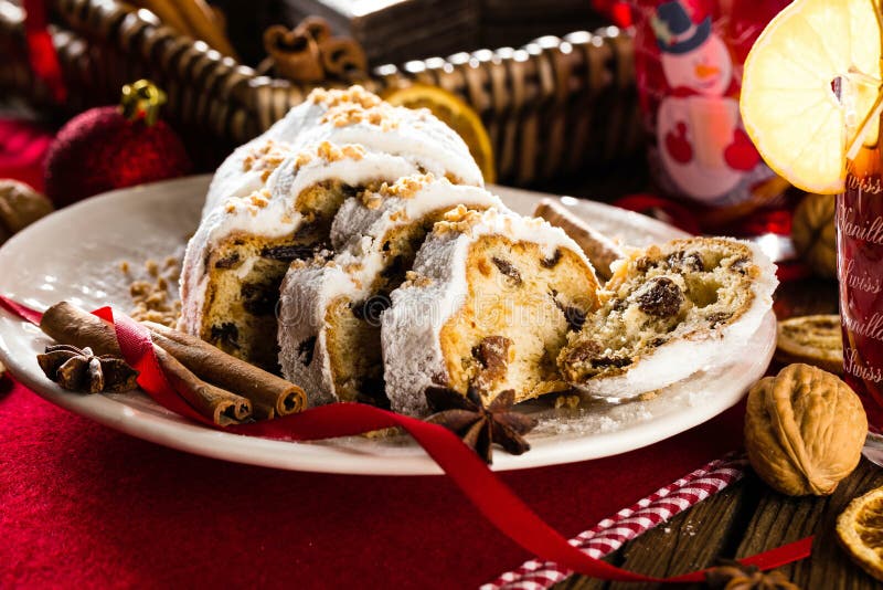 Traditional German Christmas Cake - Cranberry Stollen, Christmas Tree