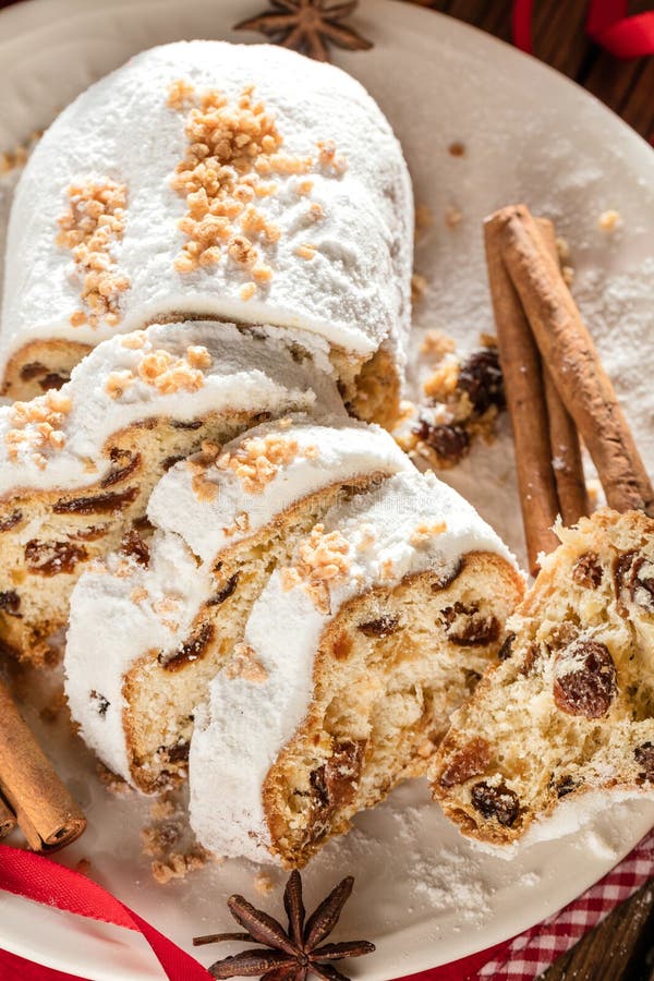 Traditional German Christmas Cake - Cranberry Stollen, Christmas Tree