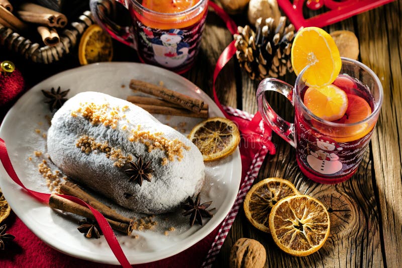 Traditional German Christmas Cake - Cranberry Stollen, Christmas Tree