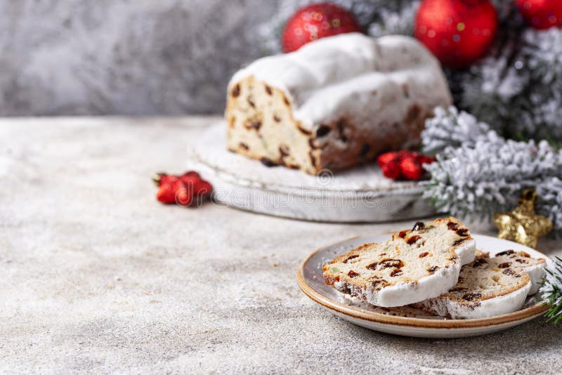 Traditional German Christmas Cake Stollen Stock Photo - Image of eating