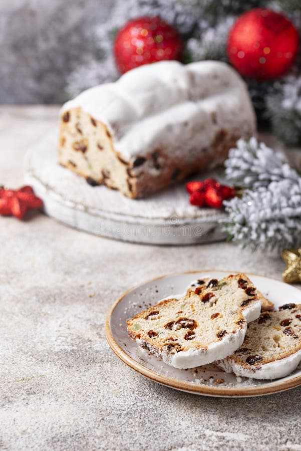 Traditional German Christmas Cake Stollen Stock Photo - Image of