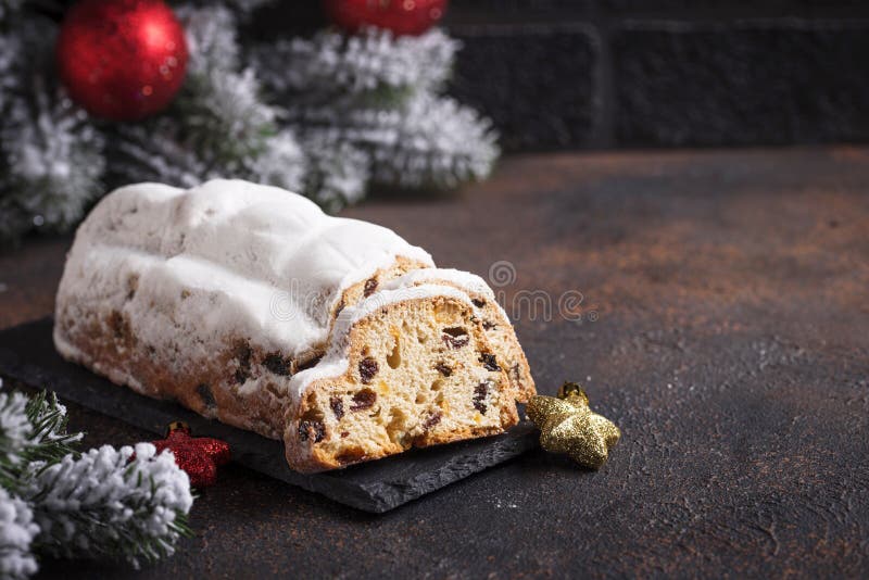 Traditional German Christmas Cake Stollen Stock Photo - Image of gift