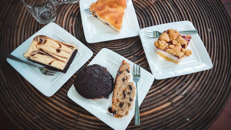 An Assortment of Traditional German Cakes Stock Image - Image of