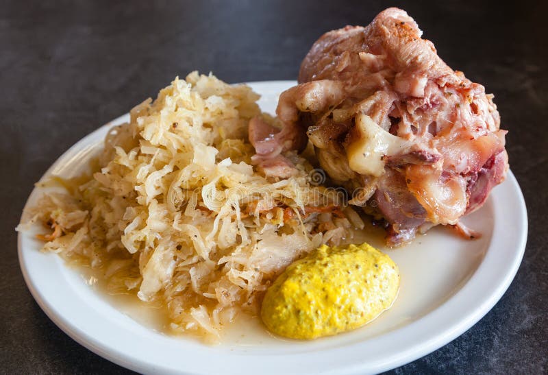 Traditional German Ham Hock and Sauerkraut Stock Image Image of bone