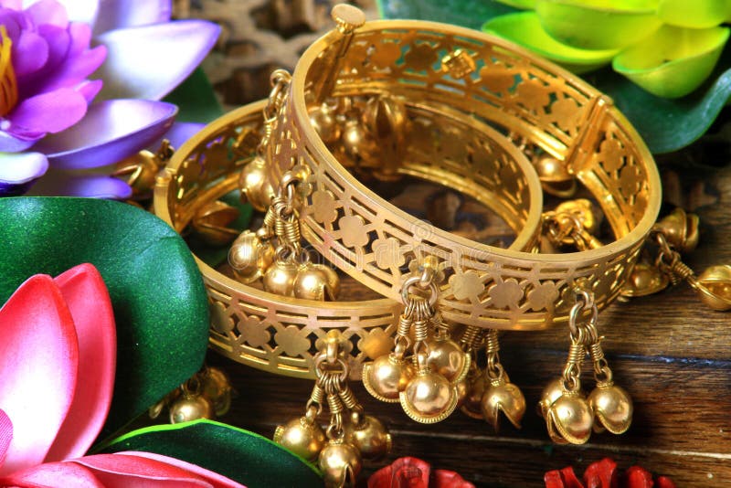 Traditional Golden Bracelets Stock Image Image of craftsmanship
