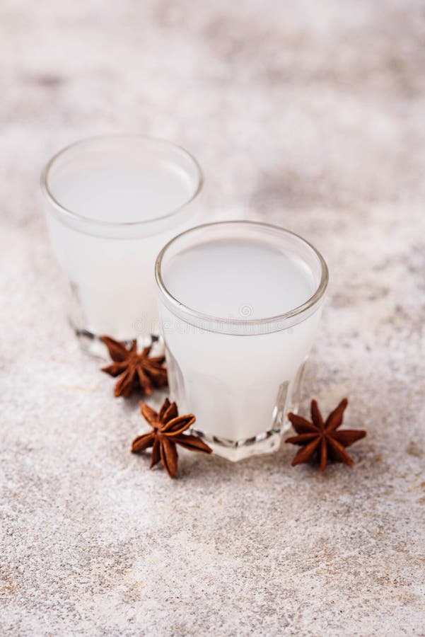Traditional Greek Ouzo, Alcohol Drink with Anise Stock Image Image of