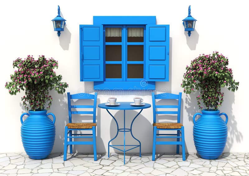 Traditional greek terrace