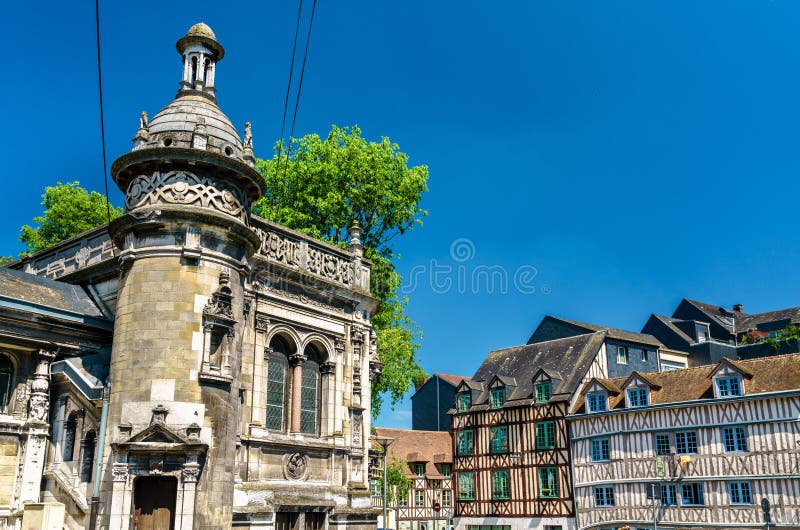 Traditional half-timbered houses in the old town of Rouen, France royalty free stock photos Traditional half-timbered houses in the old town of Rouen, France royalty free stock photos