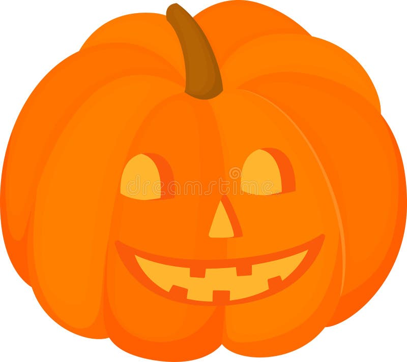 Traditional Halloween Smile Pumpkin. Vector Cartoon Illustration Stock ...