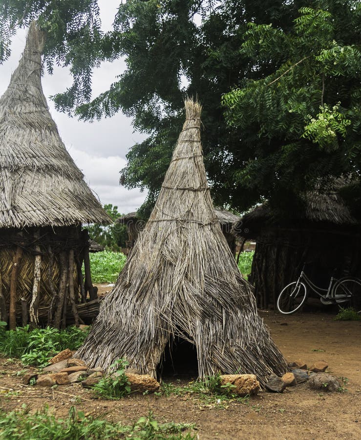 Henhouse made of straw in a village of Burkina Faso West Africa royalty free stock photography Henhouse made of straw in a village of Burkina Faso West Africa royalty free stock photography