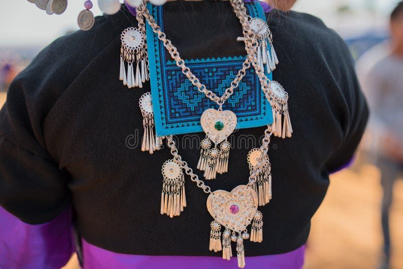 Traditional Hill Tribe Silver Ornaments. Stock Photo Image of clothing, beautiful 66555538