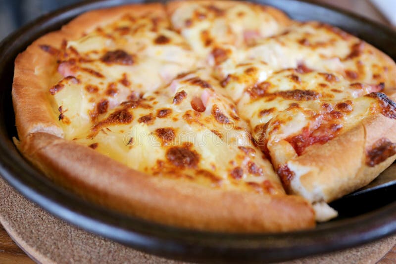 Traditional of Hot Cheese Pizza on Pan. Stock Image Image of traditional, table 67053033