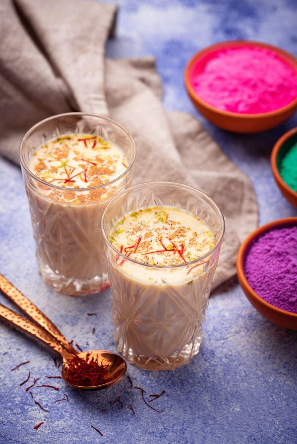 Traditional Indian Drink Thandai with Saffron Stock Photo Image of