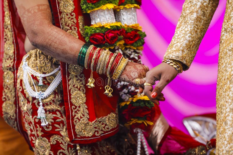 Traditional Indian Wedding Ceremony, Groom Holding Hand in Bride Hand Stock  Image - Image of hindu, love: 178191853