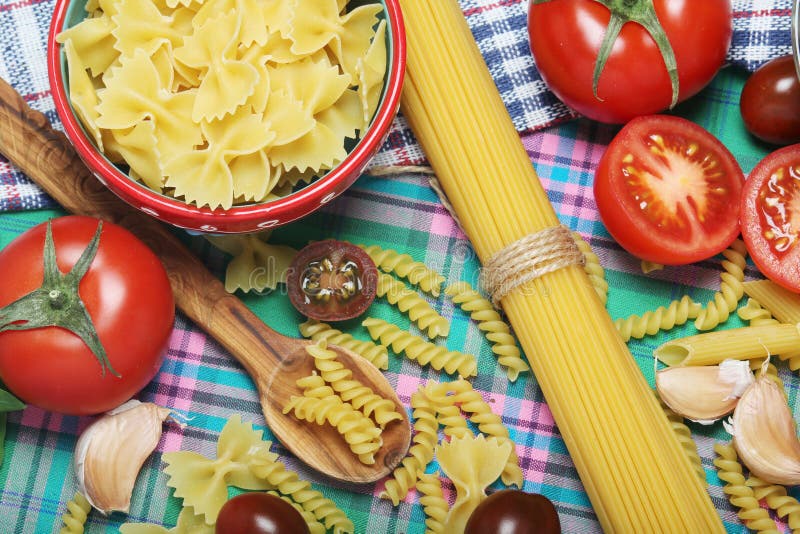 Ingredients for Traditional Italian Pasta Stock Photo Image of olive