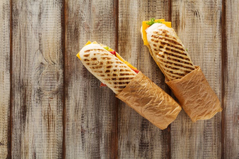 Traditional Italian Sandwich with Ham and Cheese Served Warm Stock