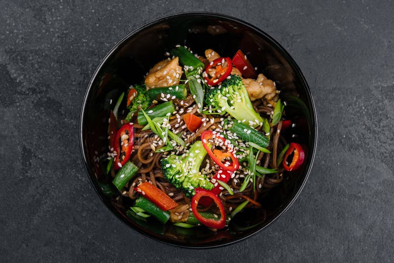 Traditional Japanese Noodles with Vegetables Stock Photo Image of